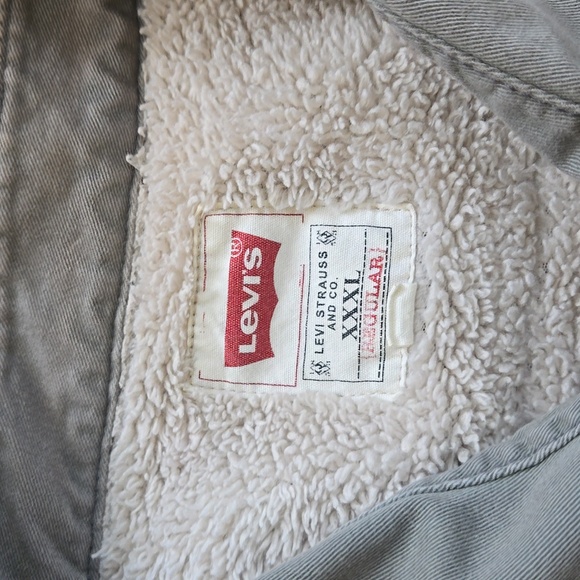 Levi's Shacket XXXL Men's sage/army green sherpa lined button down Shirt Jacket - Picture 5 of 6